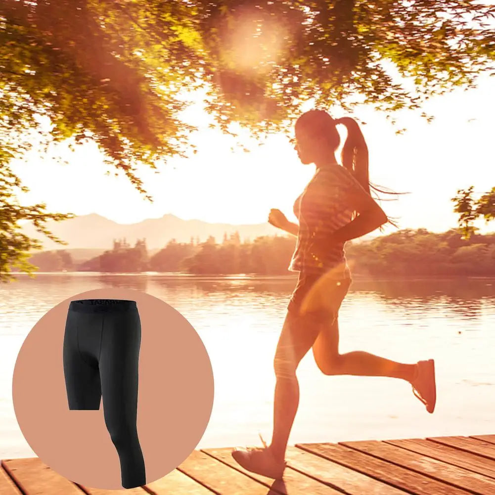 Men Basketball Tights 3 4 Compression Pants