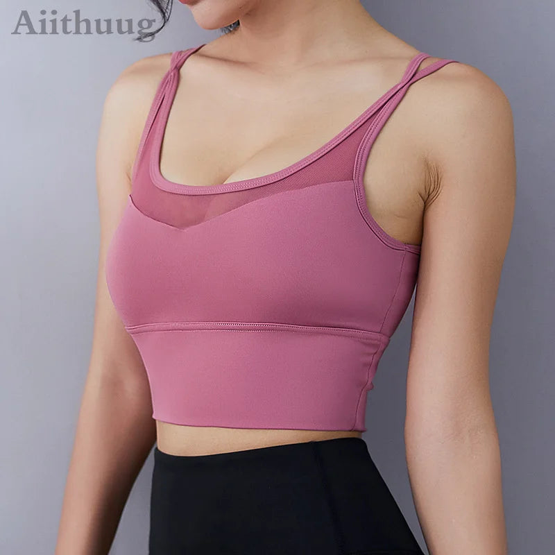 Women Sports Bra Longline Padded