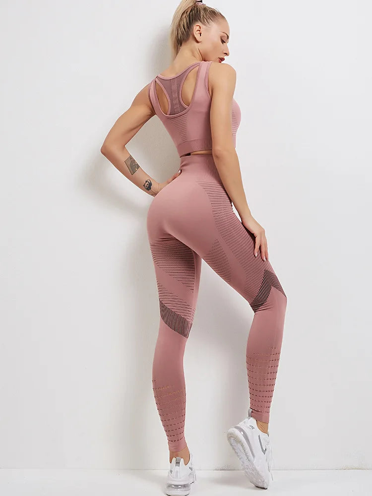 Women Yoga Set High Waist Leggings