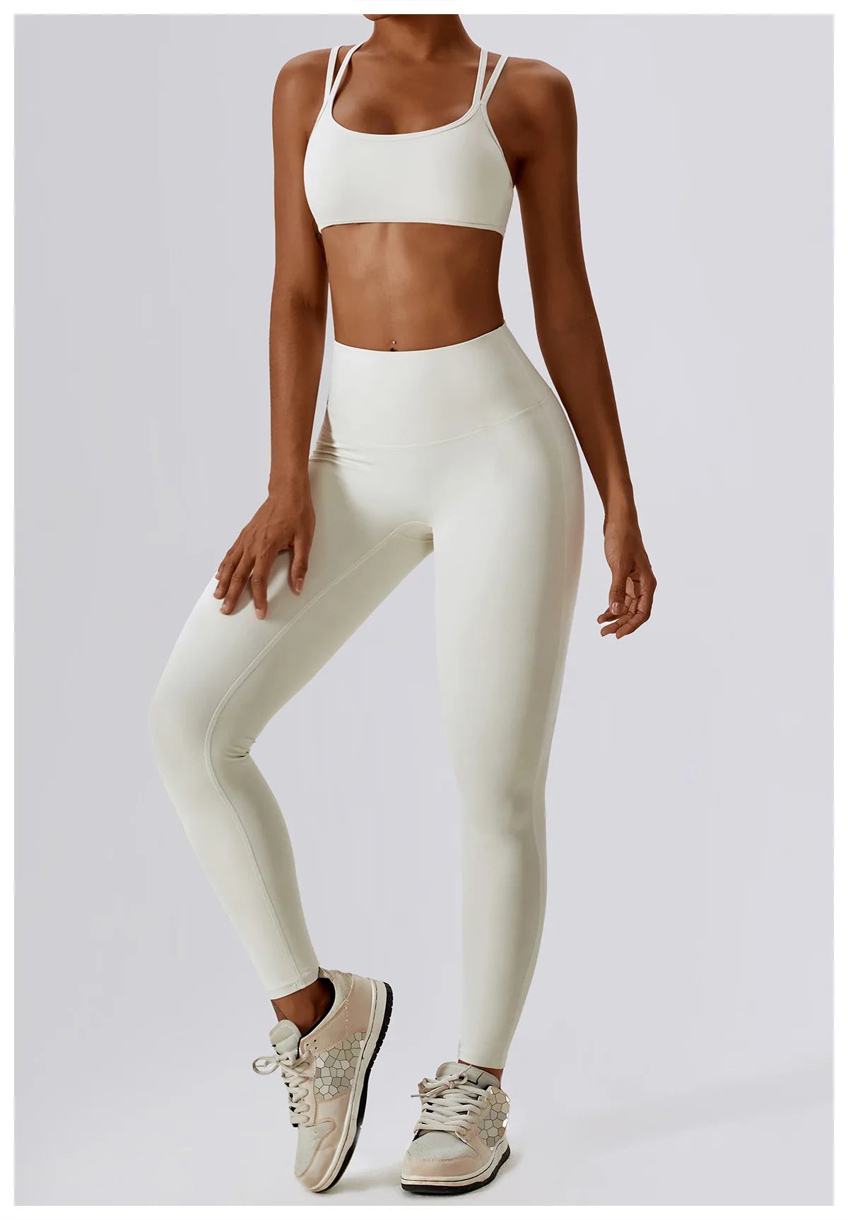 Women Yoga Set Nude Bra Leggings
