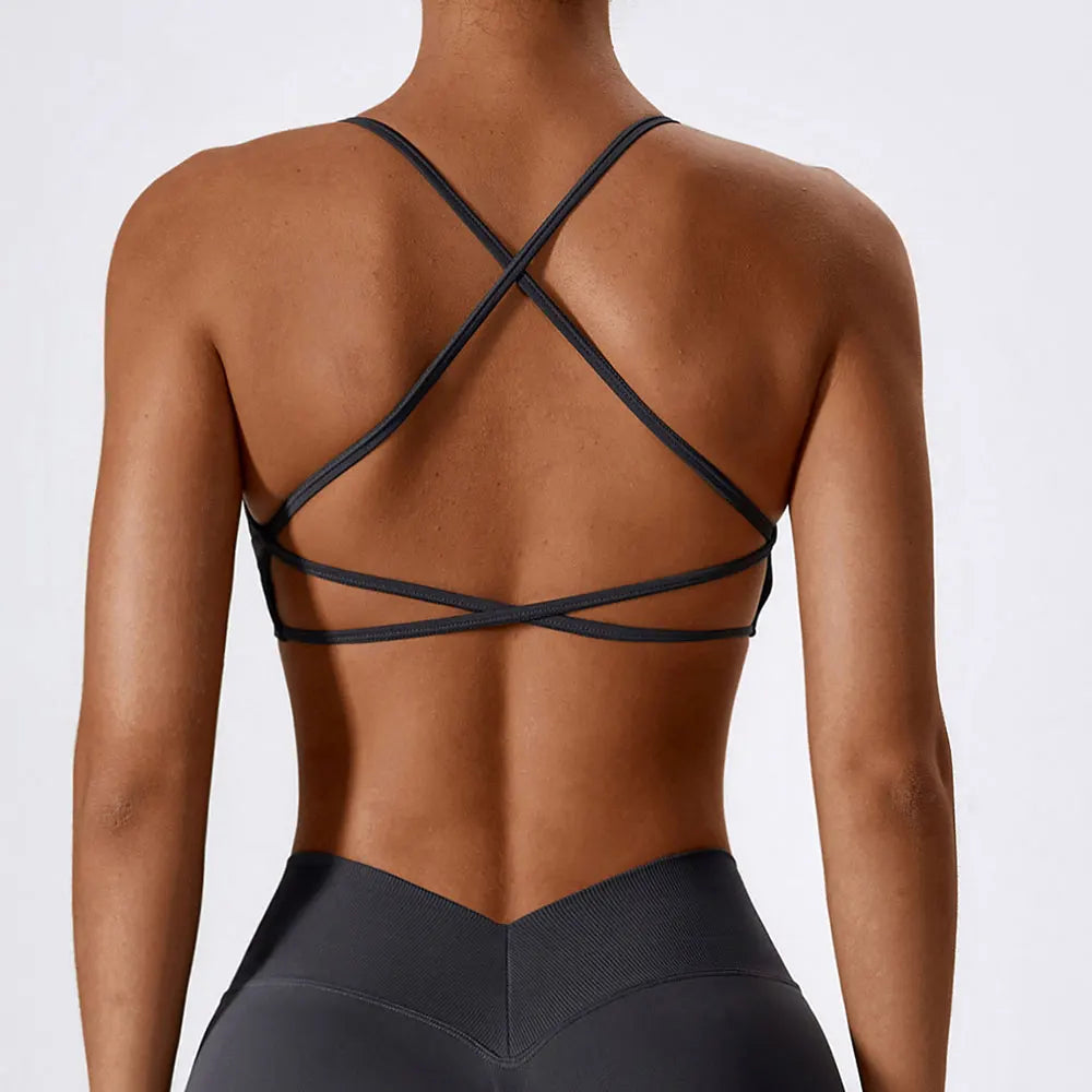 Women Sports Bra Cross Strap