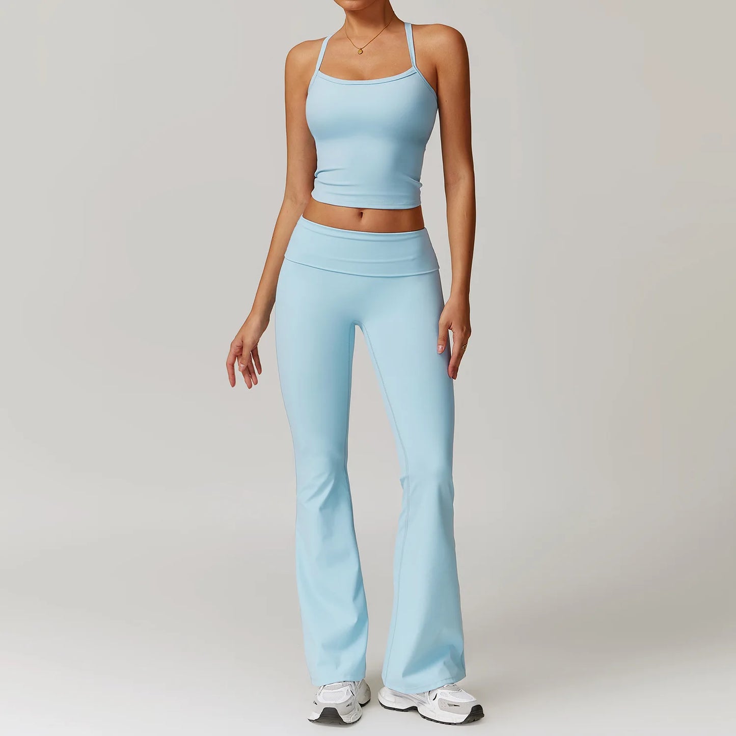 Women Yoga Set Crop Leggings
