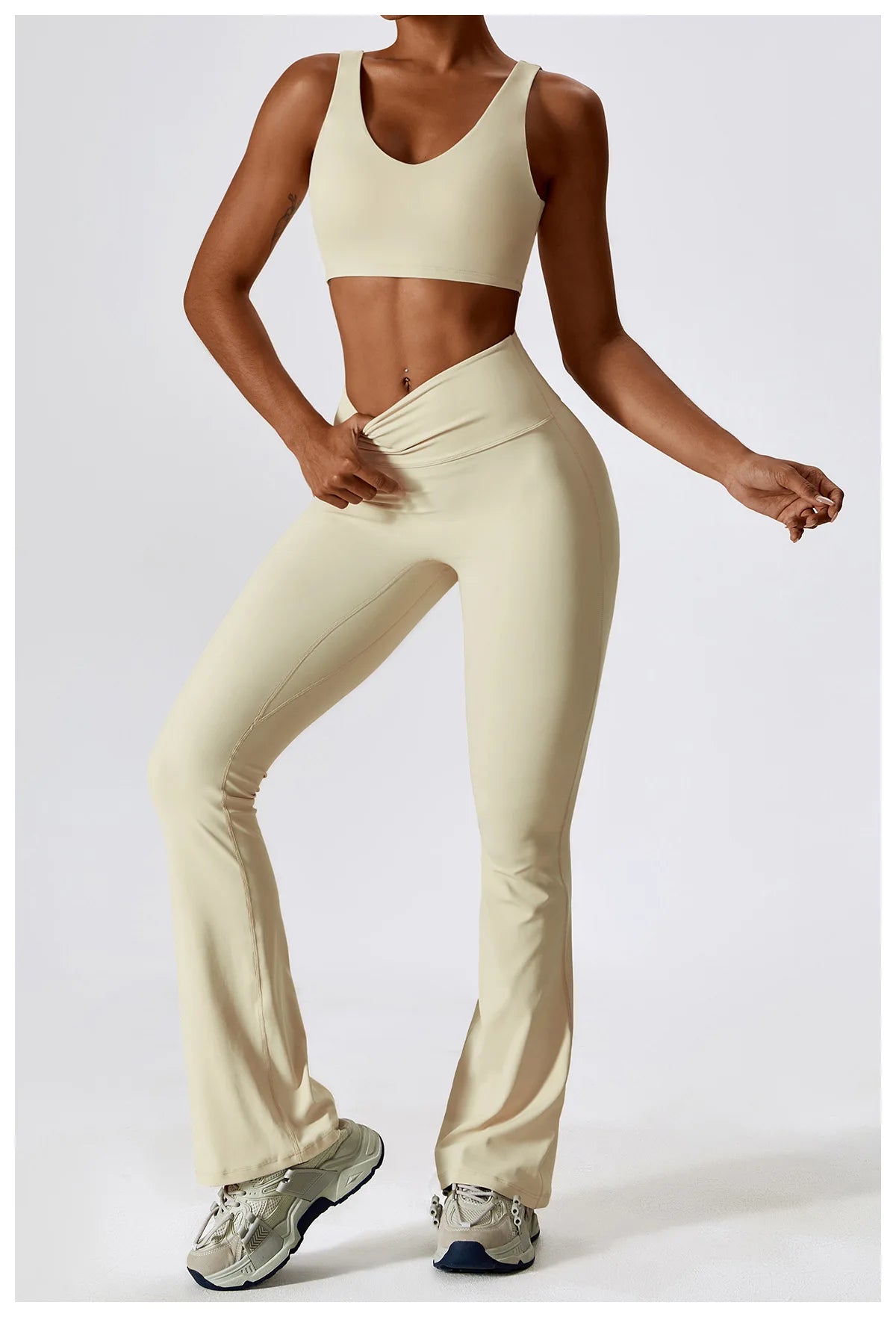 Women Tracksuit Yoga Set Crop Leggings