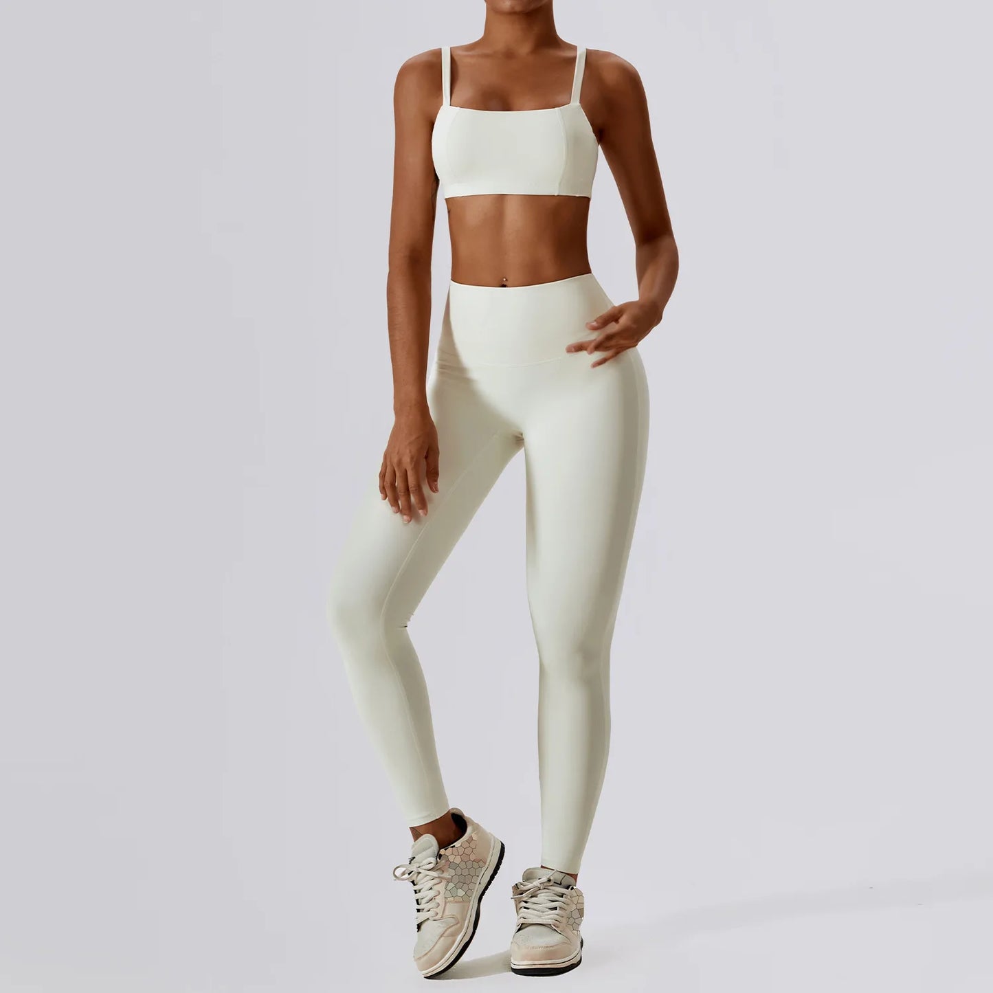 Women Yoga Set Nude Bra Leggings