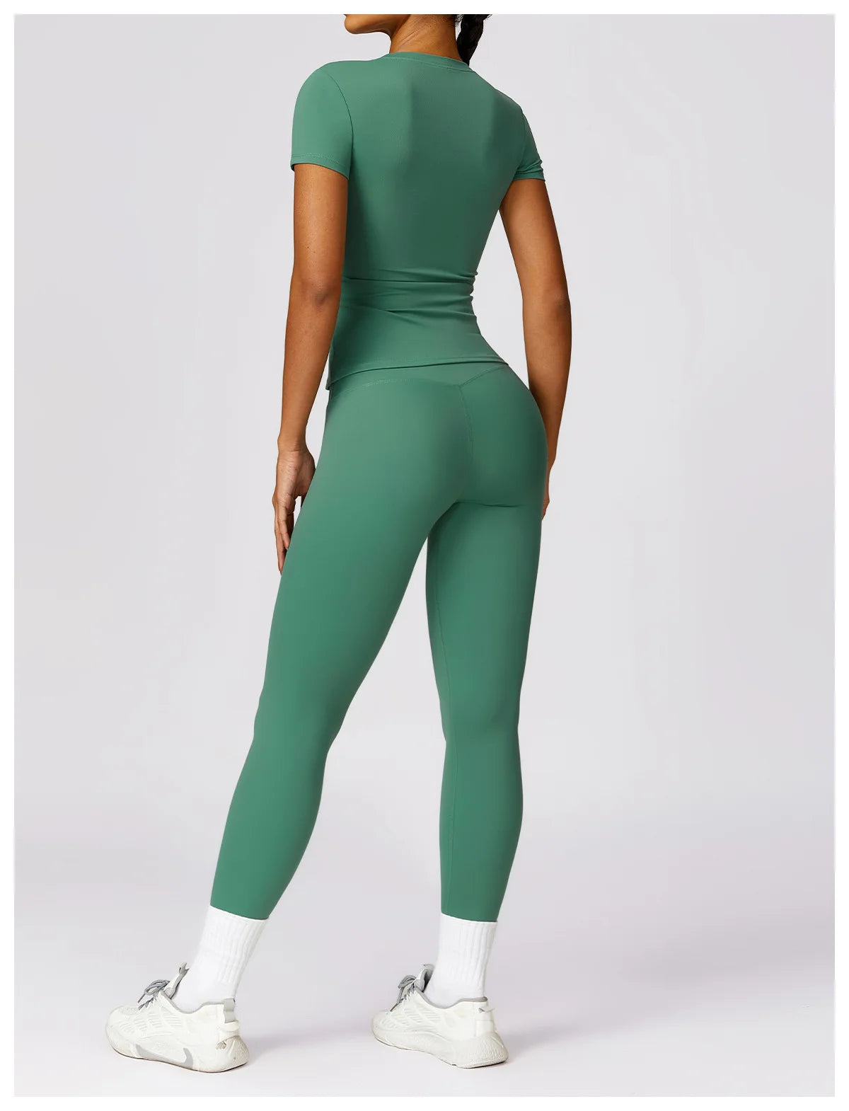 Women Yoga Set Pink Short Sleeve