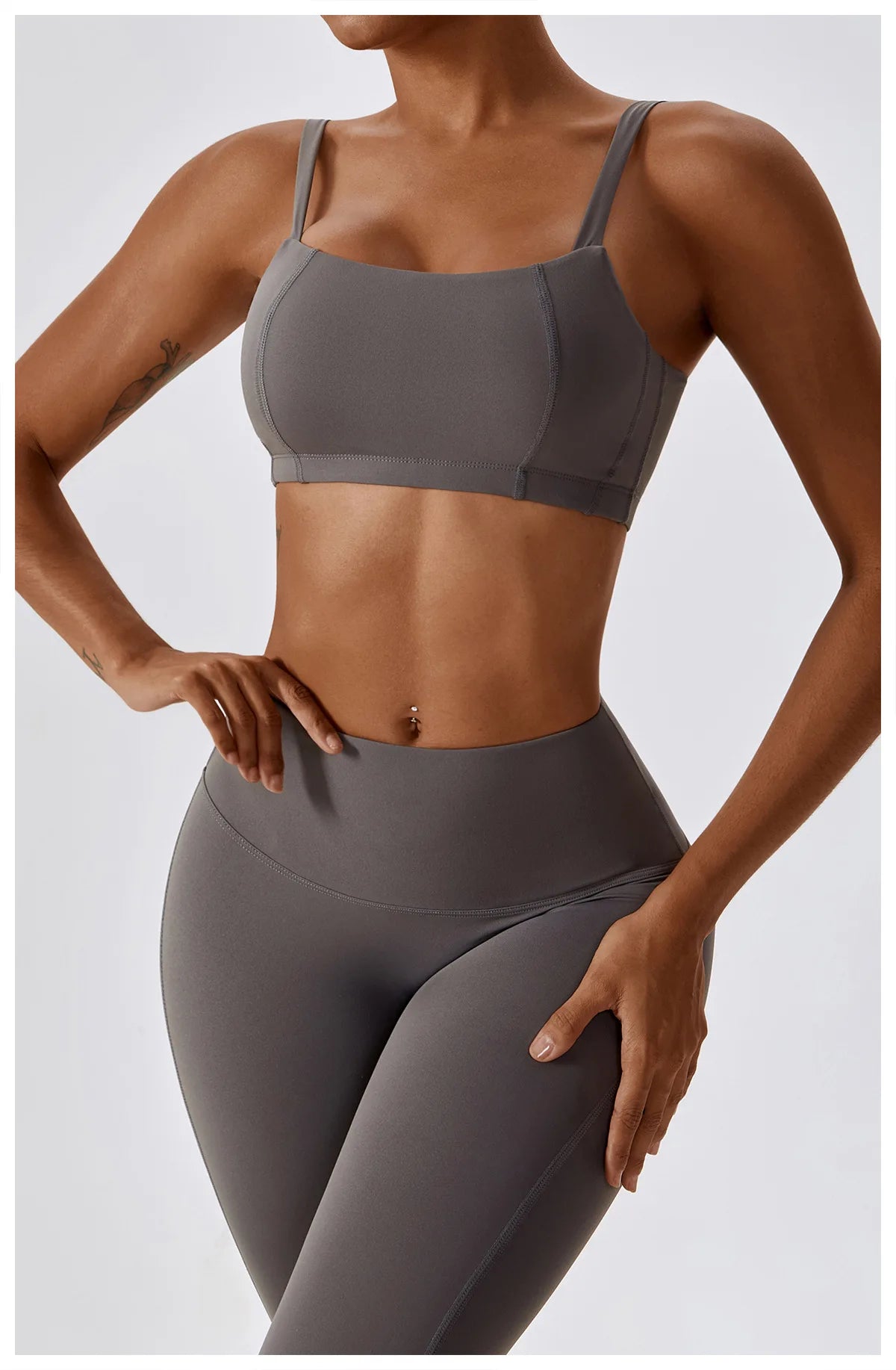 Women Yoga Set Nude Bra Leggings
