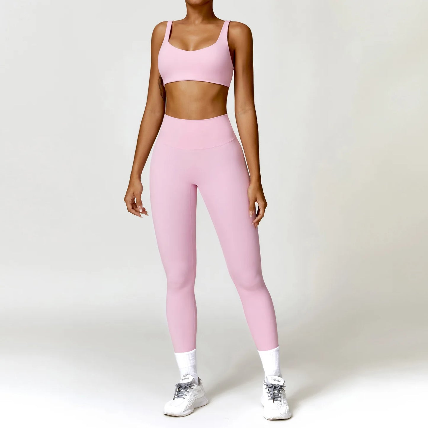 Women Yoga Set Long Sleeve Bra Leggings