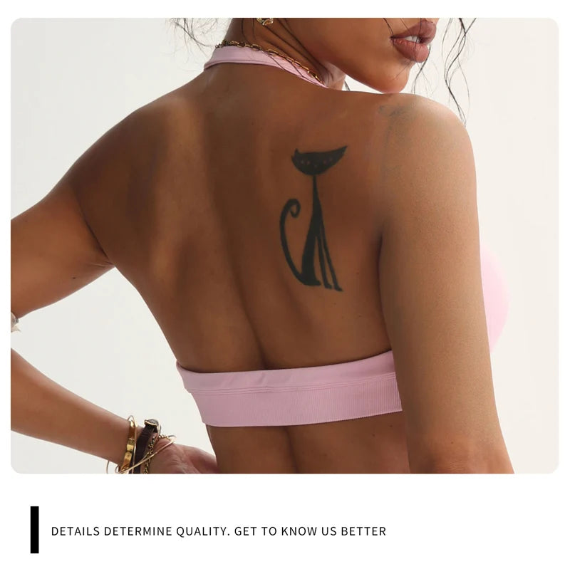 Women Sports Bra Halter Crop
