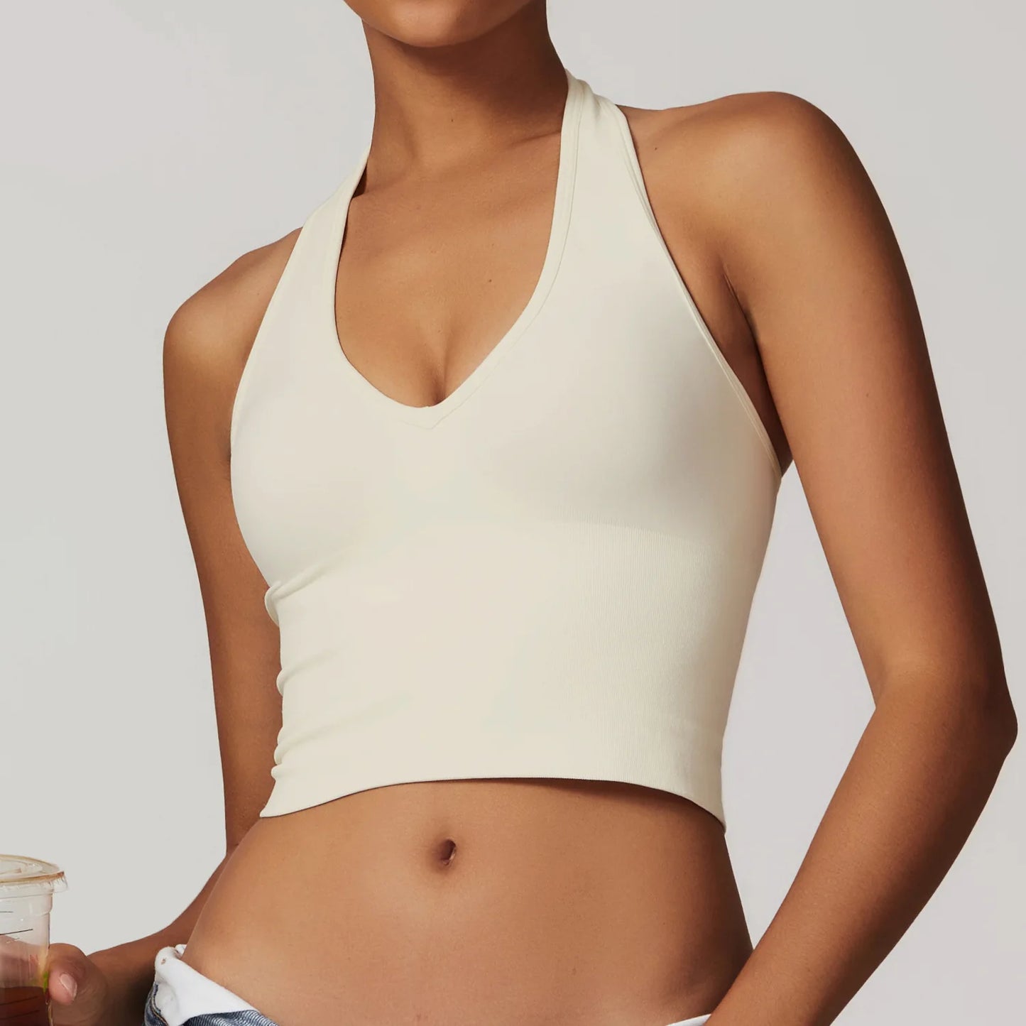 Women Sports Bra Hanging Neck Push Up