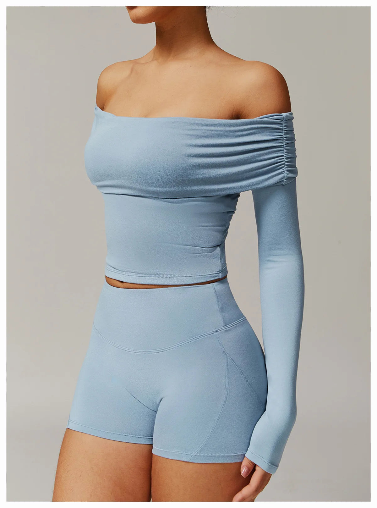 Women Yoga Set Long Sleeve Bell Pants