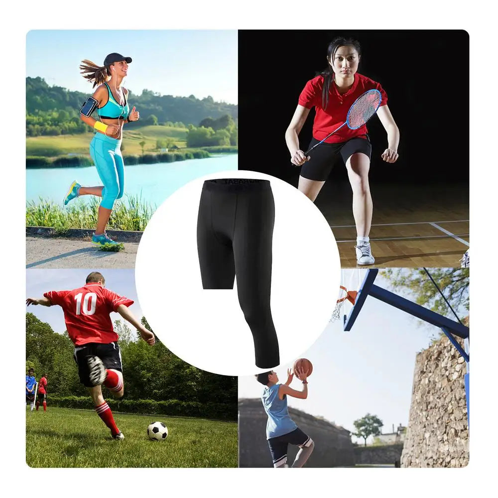 Men Basketball Tights 3 4 Compression Pants