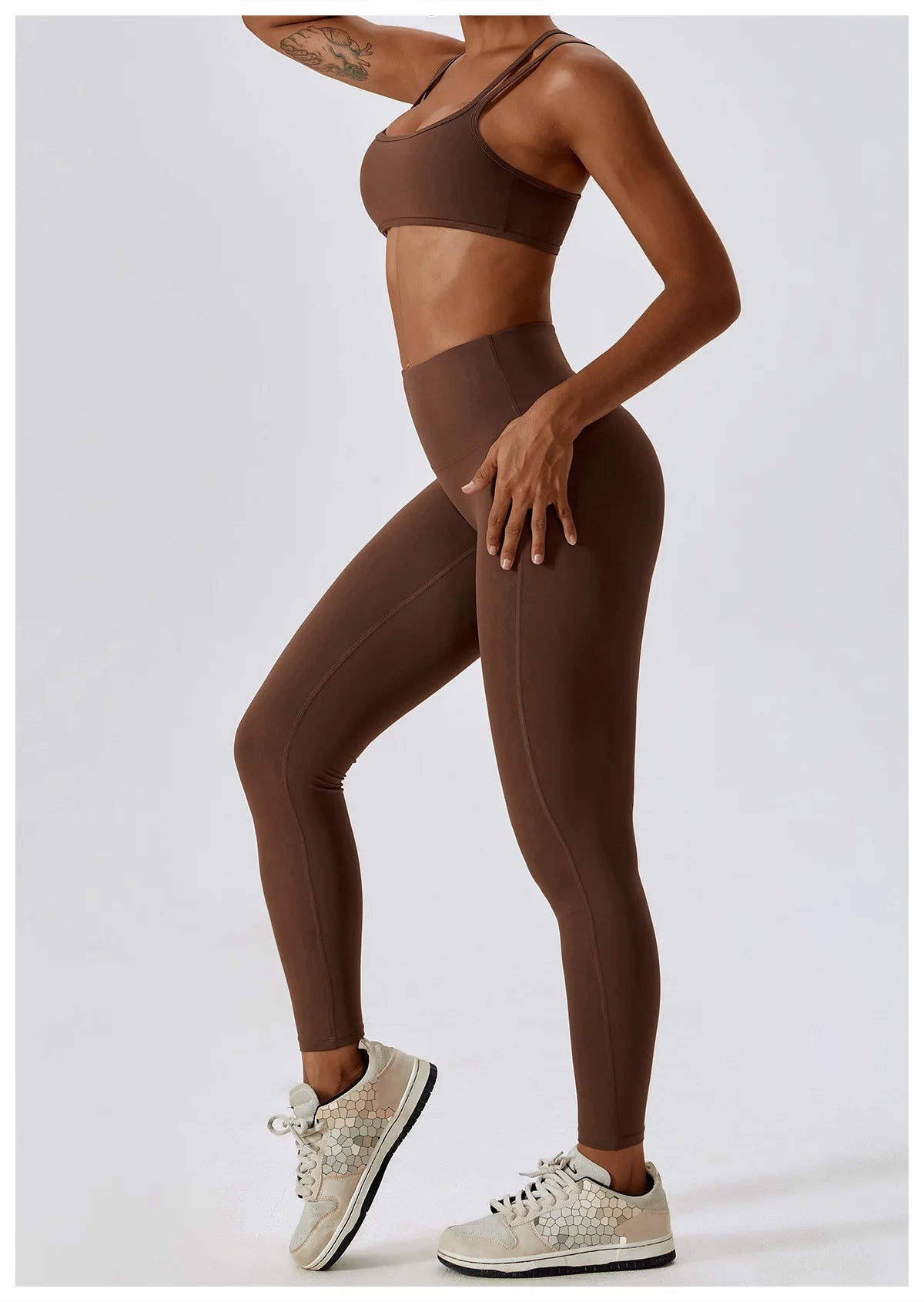 Women Yoga Set Nude Bra Leggings