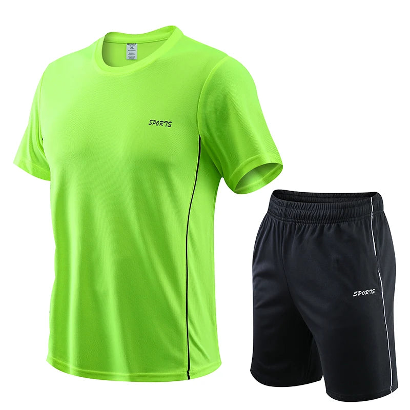 Men Sports Set Shirt Shorts Summer