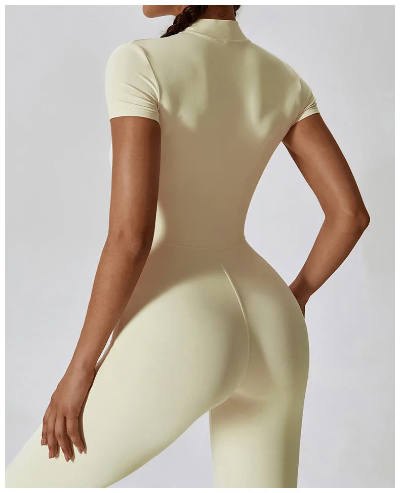 Women Jumpsuit Zipper Yoga Suit