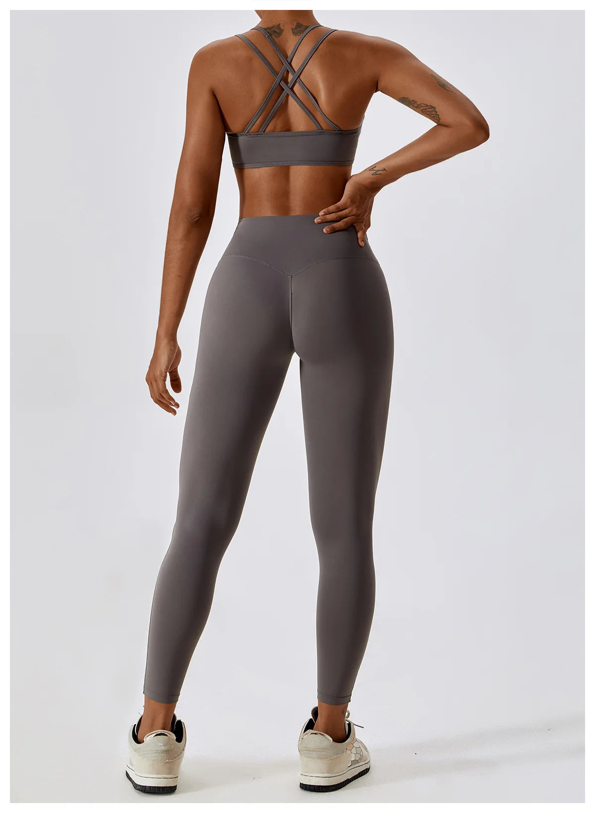 Women Yoga Set Nude Bra Leggings