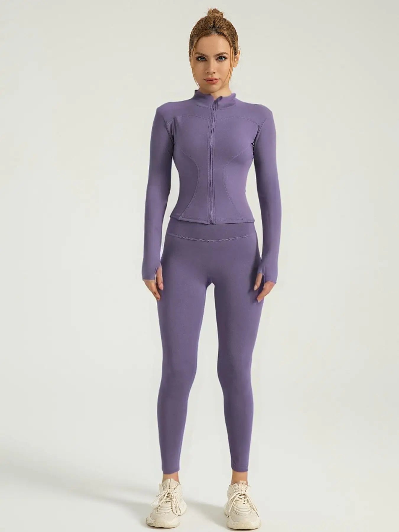 Women Tracksuit Zip Jacket Leggings Set