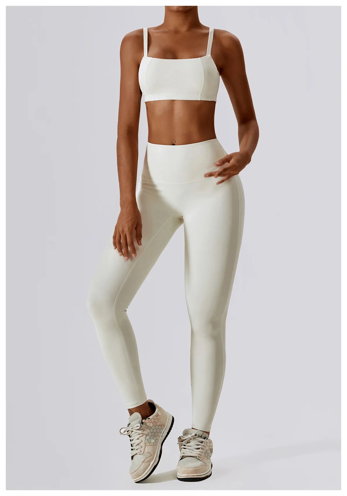 Women Yoga Set Nude Bra Leggings