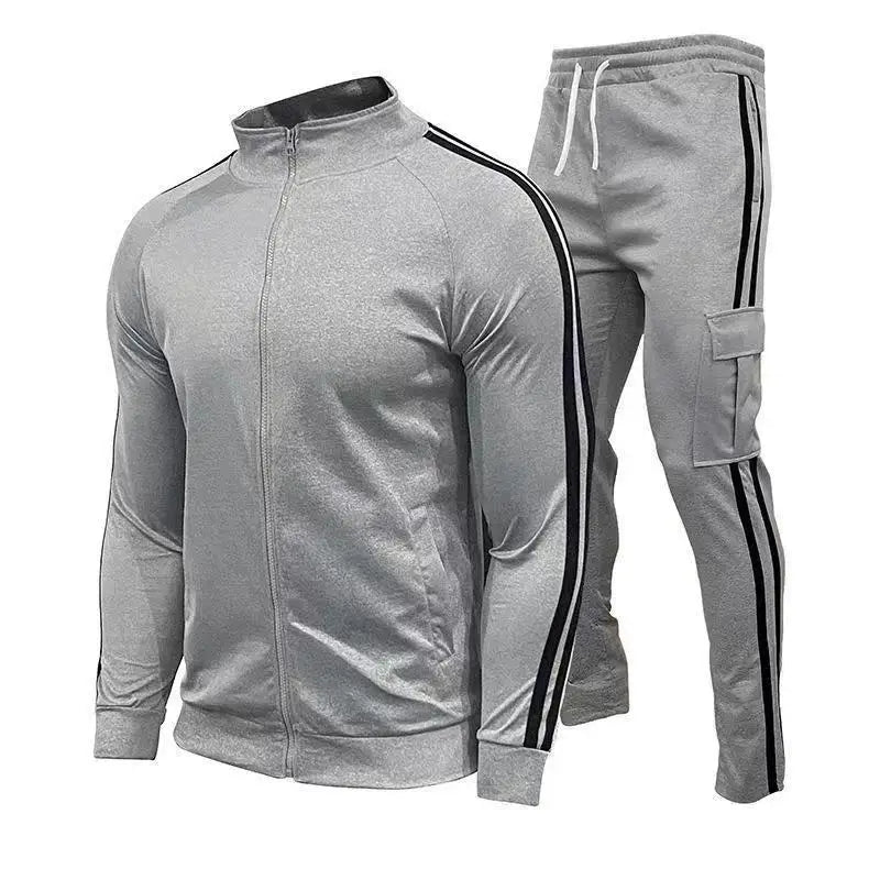 Men Workout Set Zipper Sweatshirt