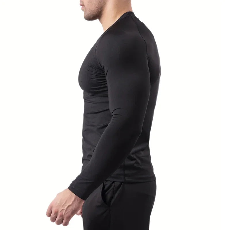 Men Compression Shirt Long Sleeve Spider Print