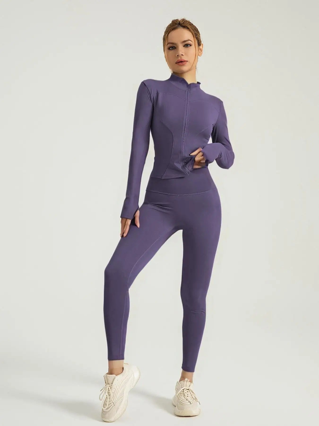 Women Tracksuit Zip Jacket Leggings Set