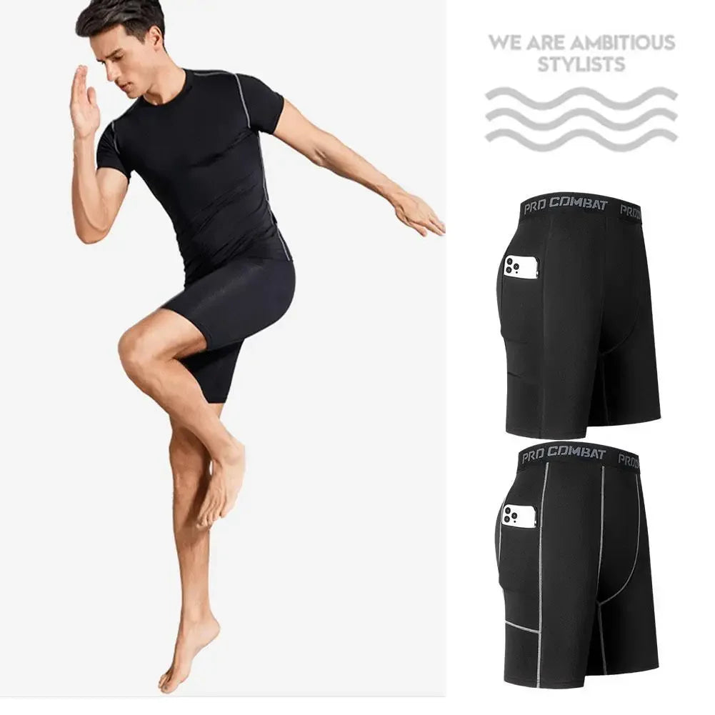 Men Compression Shorts Gym Training