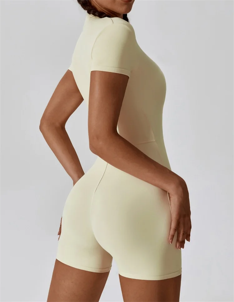 Women Jumpsuit Half Zip Tight Fit
