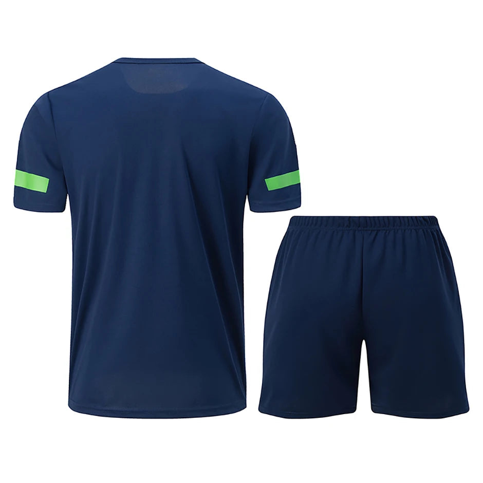 Men Sports Set Mesh Shirt Shorts