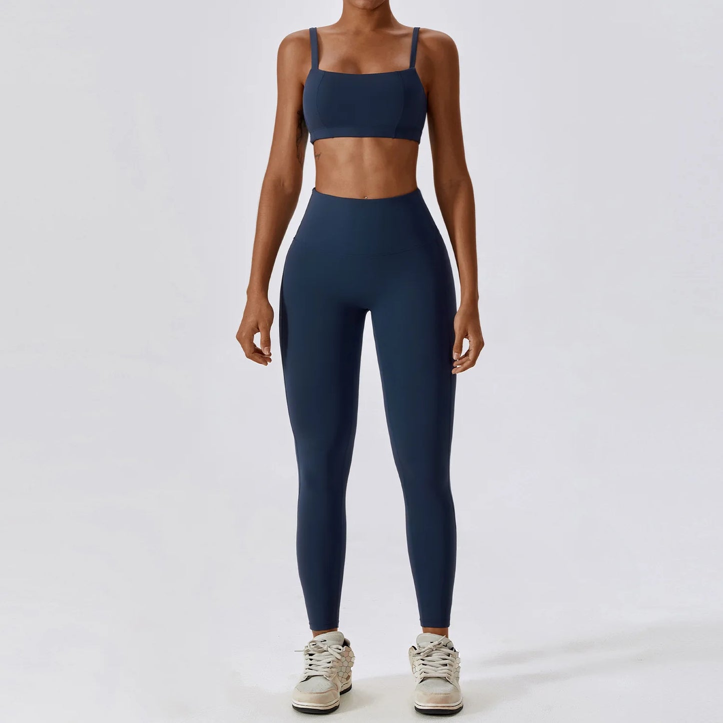 Women Yoga Set Nude Bra Leggings