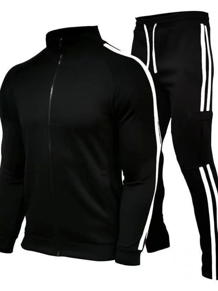 Men Workout Set Zipper Sweatshirt