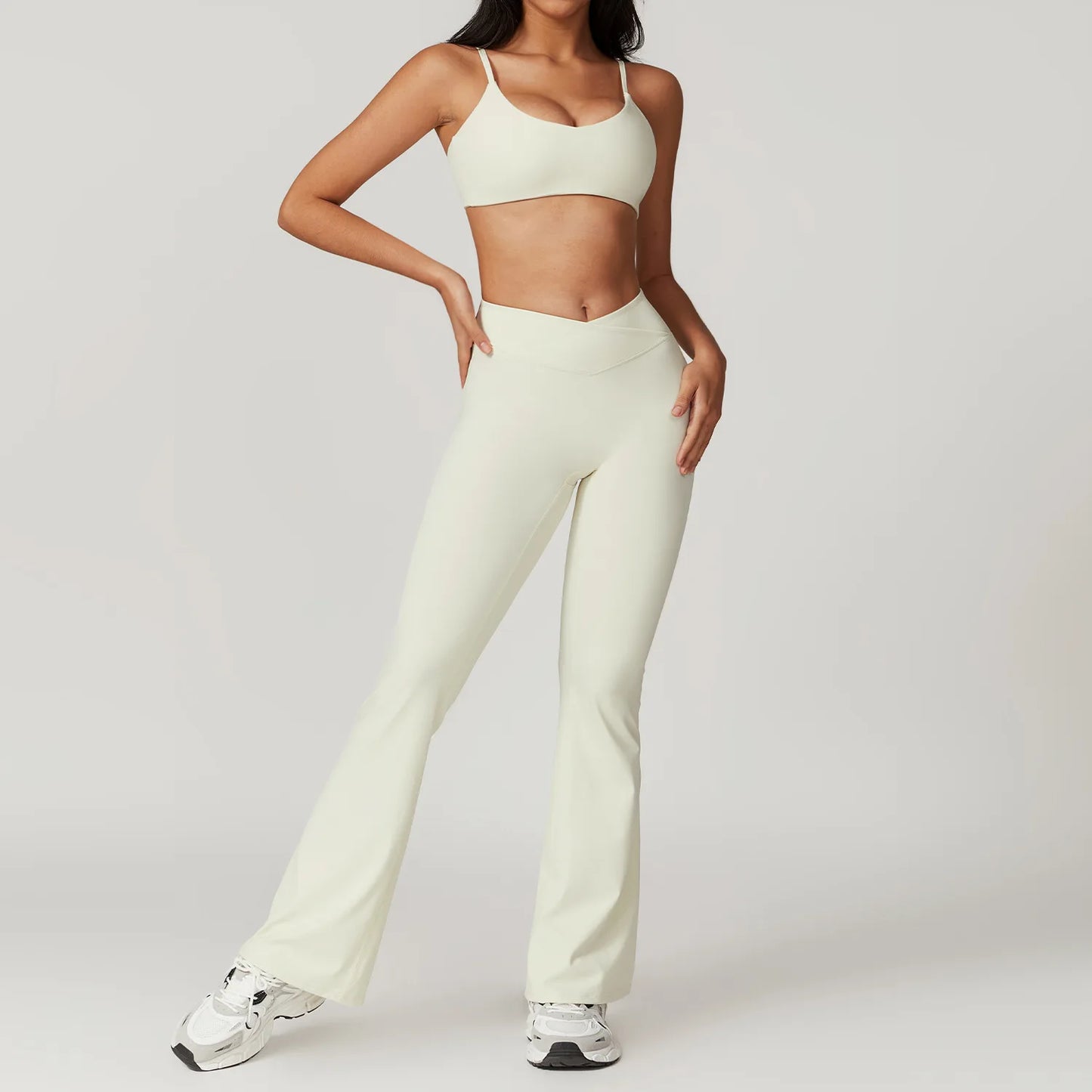 Women Yoga Set Crop Top Leggings