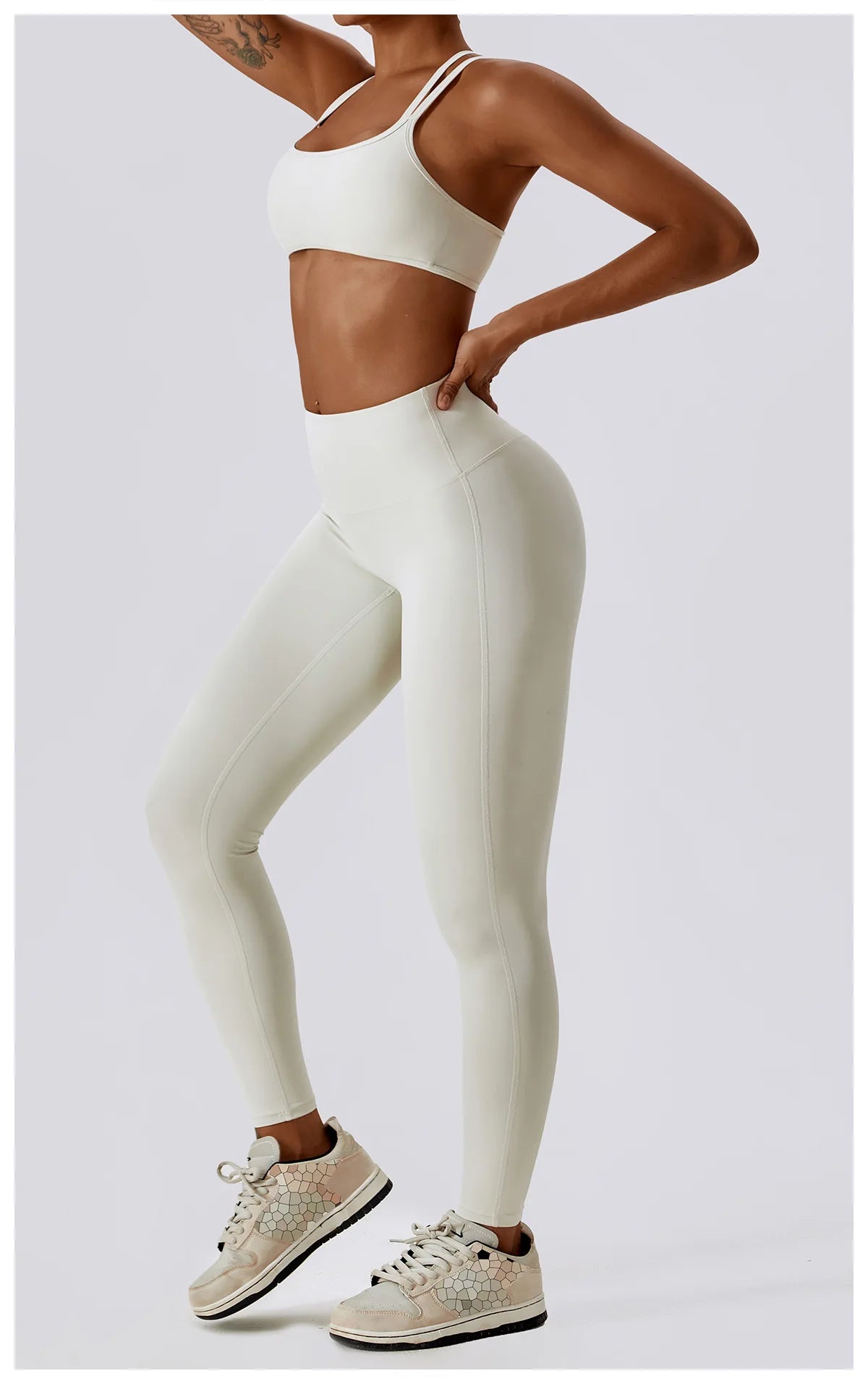 Women Yoga Set Nude Bra Leggings
