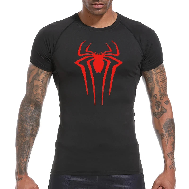 Men Rash Guard Shirt Short Sleeve