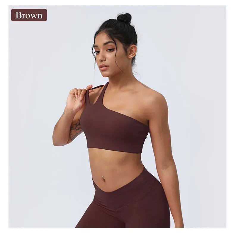 Women Sports Bra One Shoulder