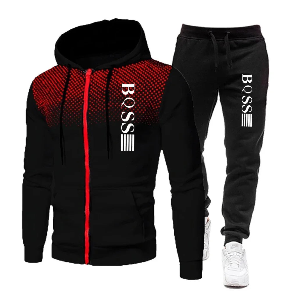 Men Tracksuit Hoodie Sweatpants Set