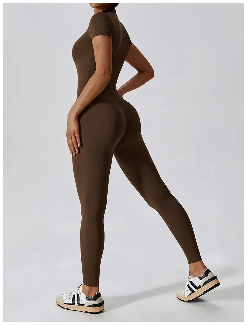 Women Jumpsuit Zipper Yoga Suit