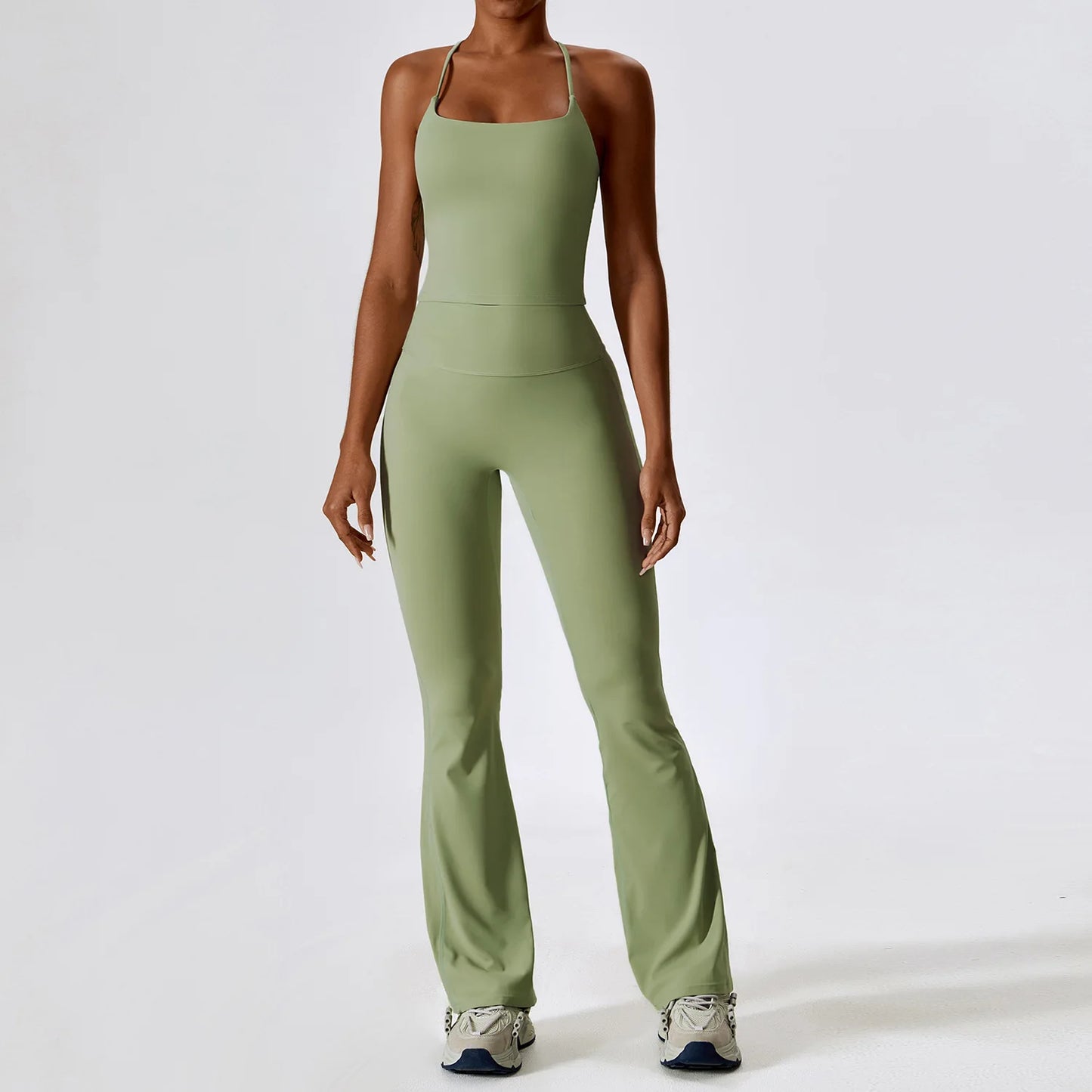 Women Tracksuit Yoga Set Crop Leggings
