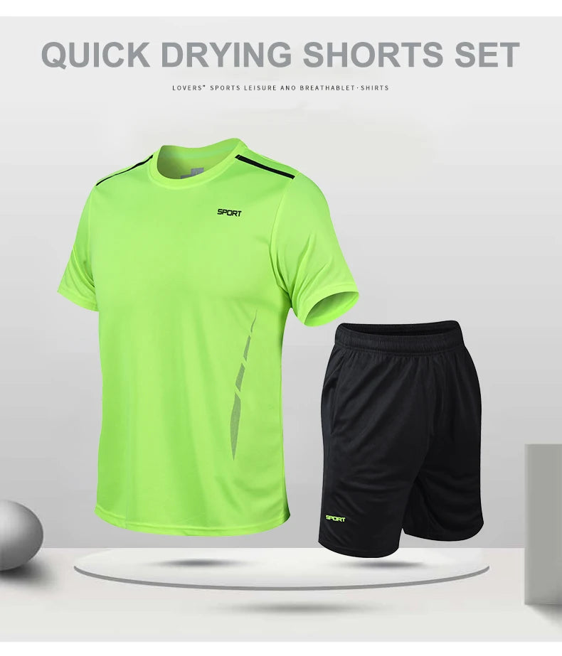 Men Running Set Shirt Shorts