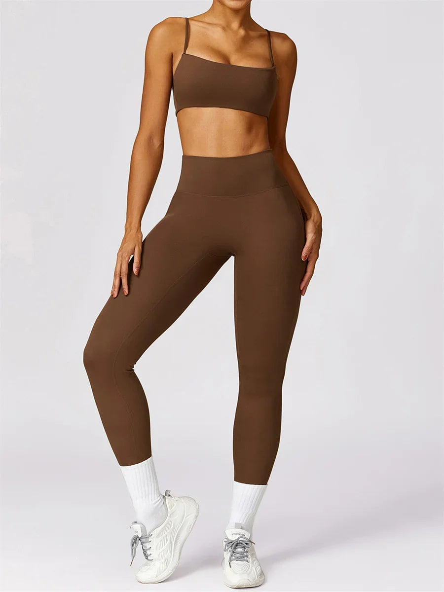 Women Yoga Set Beauty Back Bra Leggings