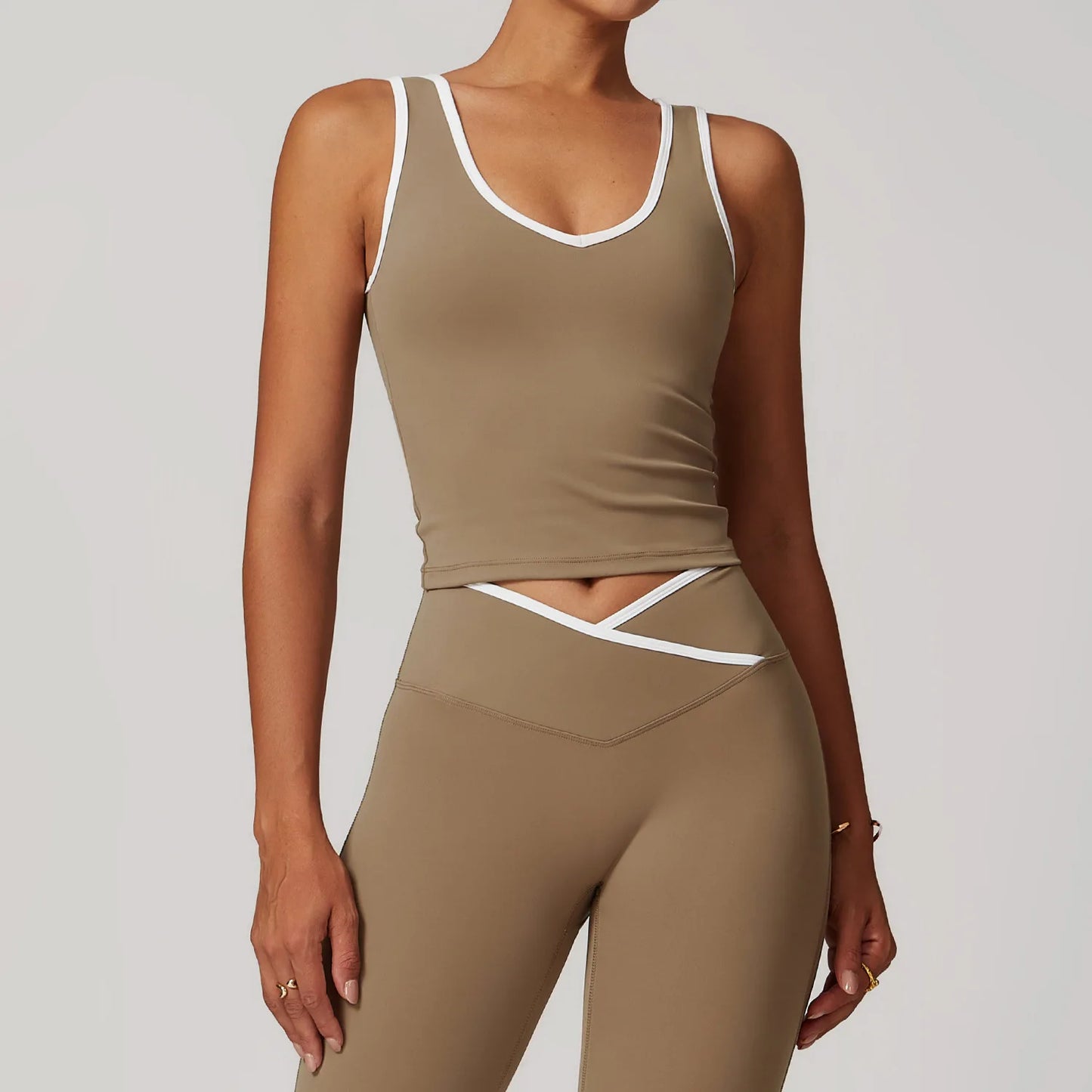 Women Yoga Set Tracksuit Vest Leggings