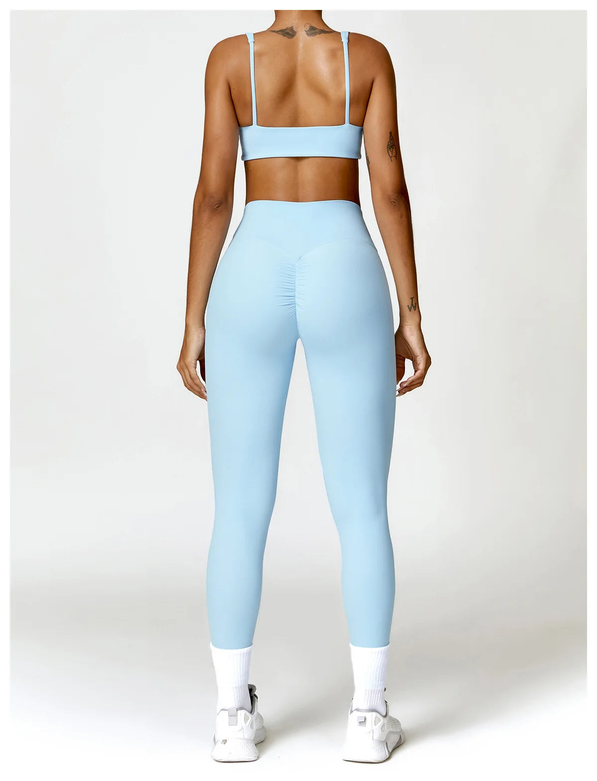 Women Yoga Set Long Sleeve Bra Leggings