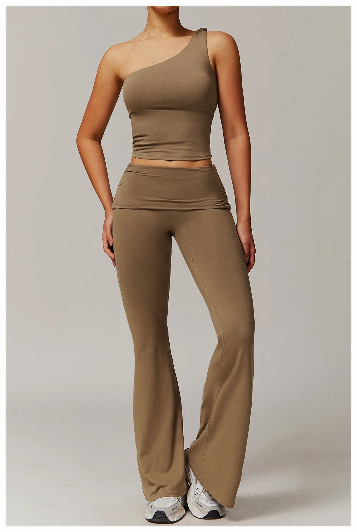 Women Yoga Set Long Sleeve Bell Pants