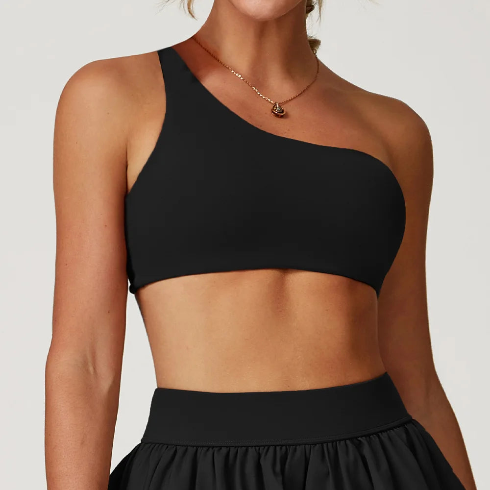 Women Sports Bra One Shoulder Vest