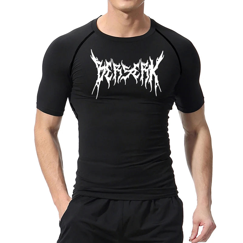 Men Rash Guard Shirt Compression