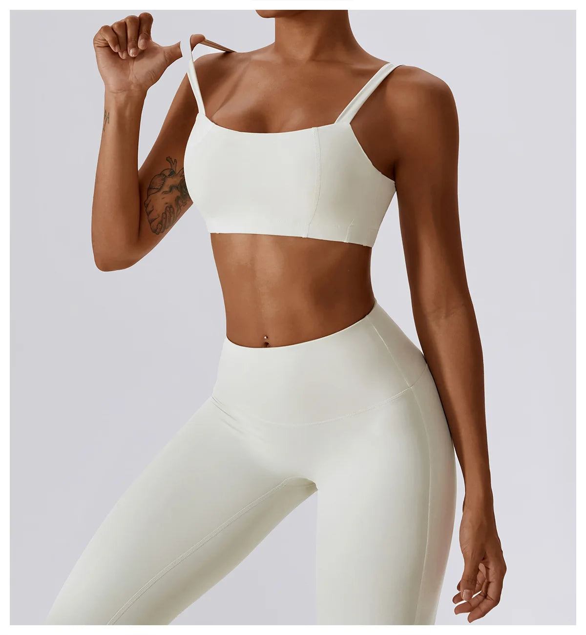 Women Yoga Set Nude Bra Leggings