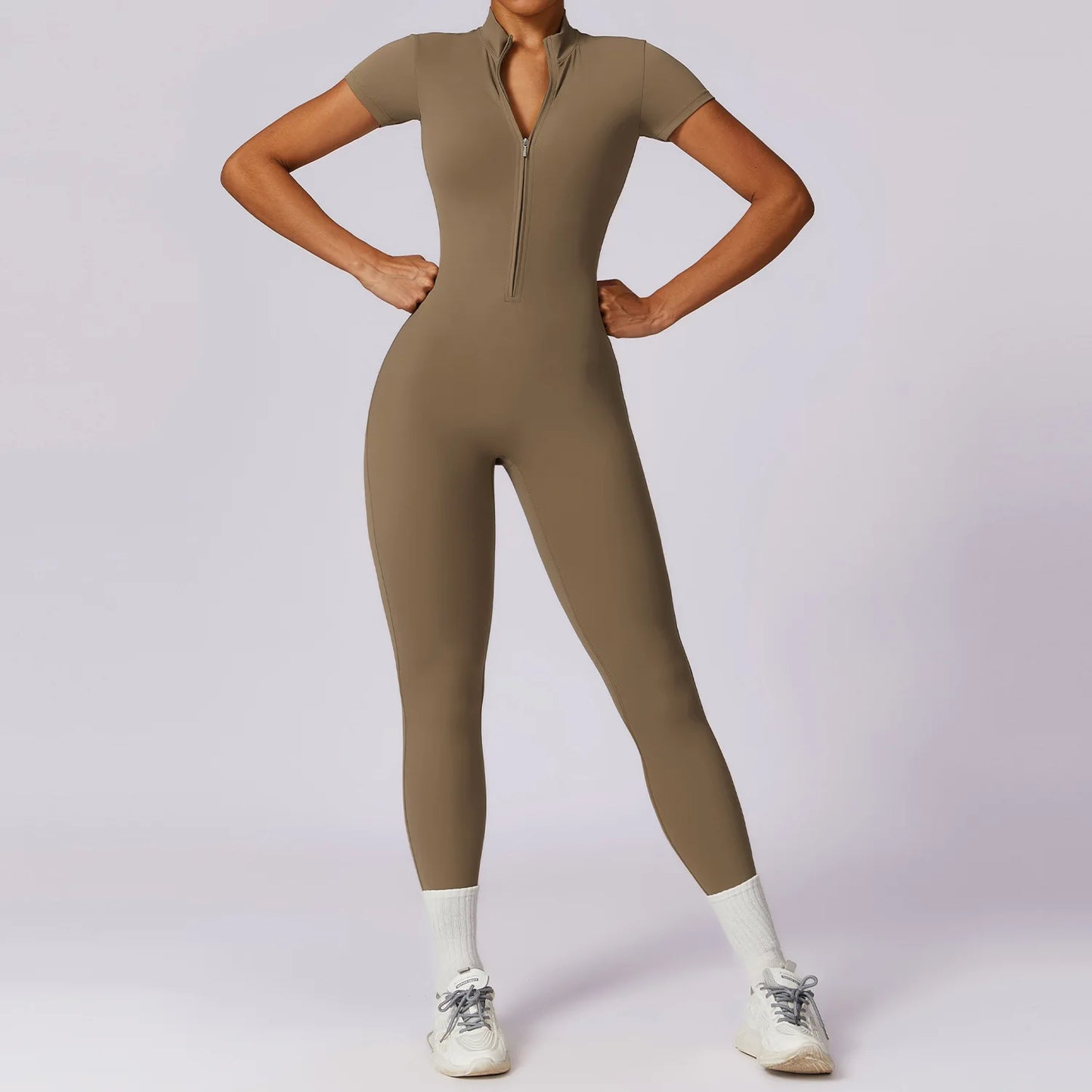 Women Jumpsuit Zipper Yoga Suit