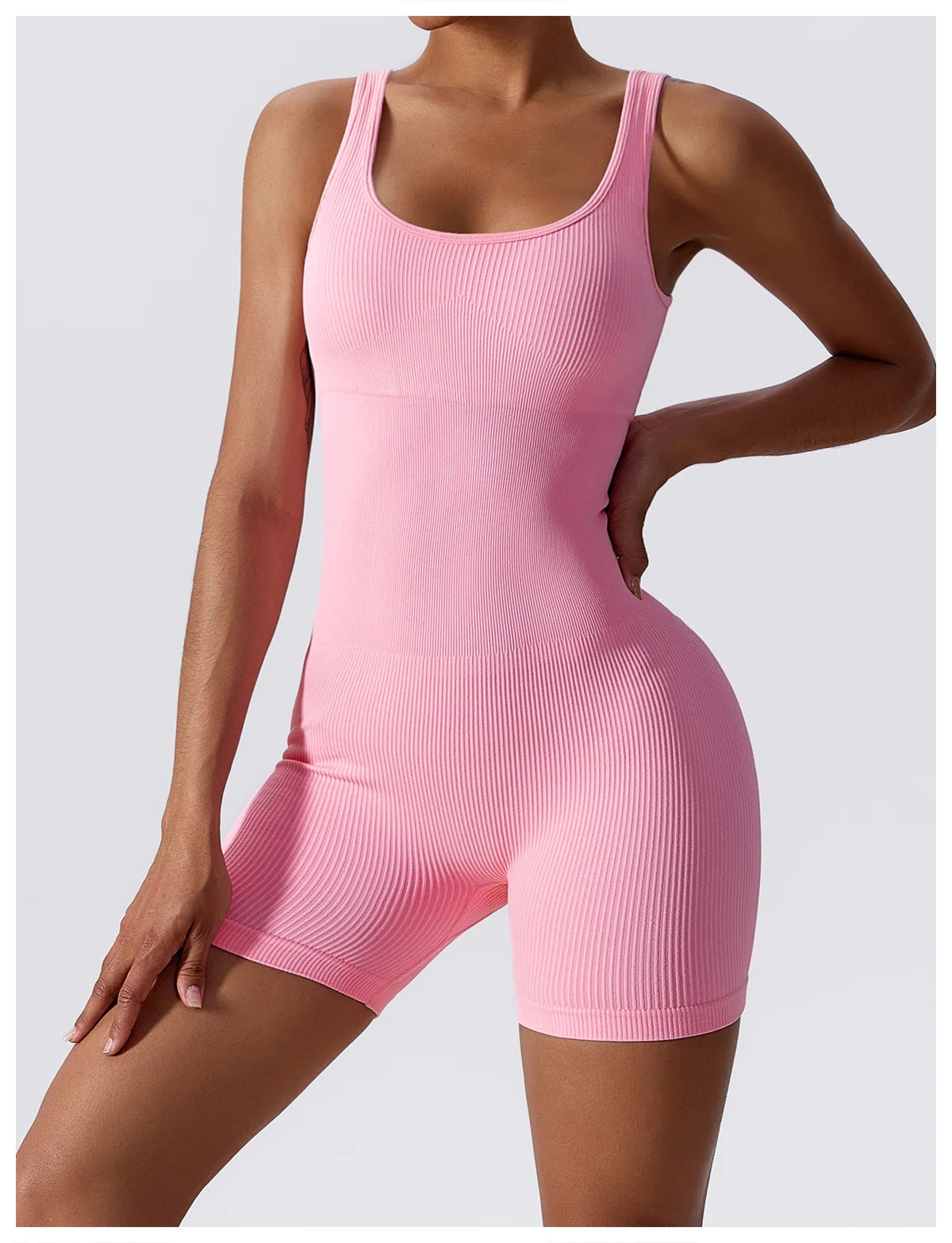 Women Jumpsuit Ribbed Yoga Tracksuit