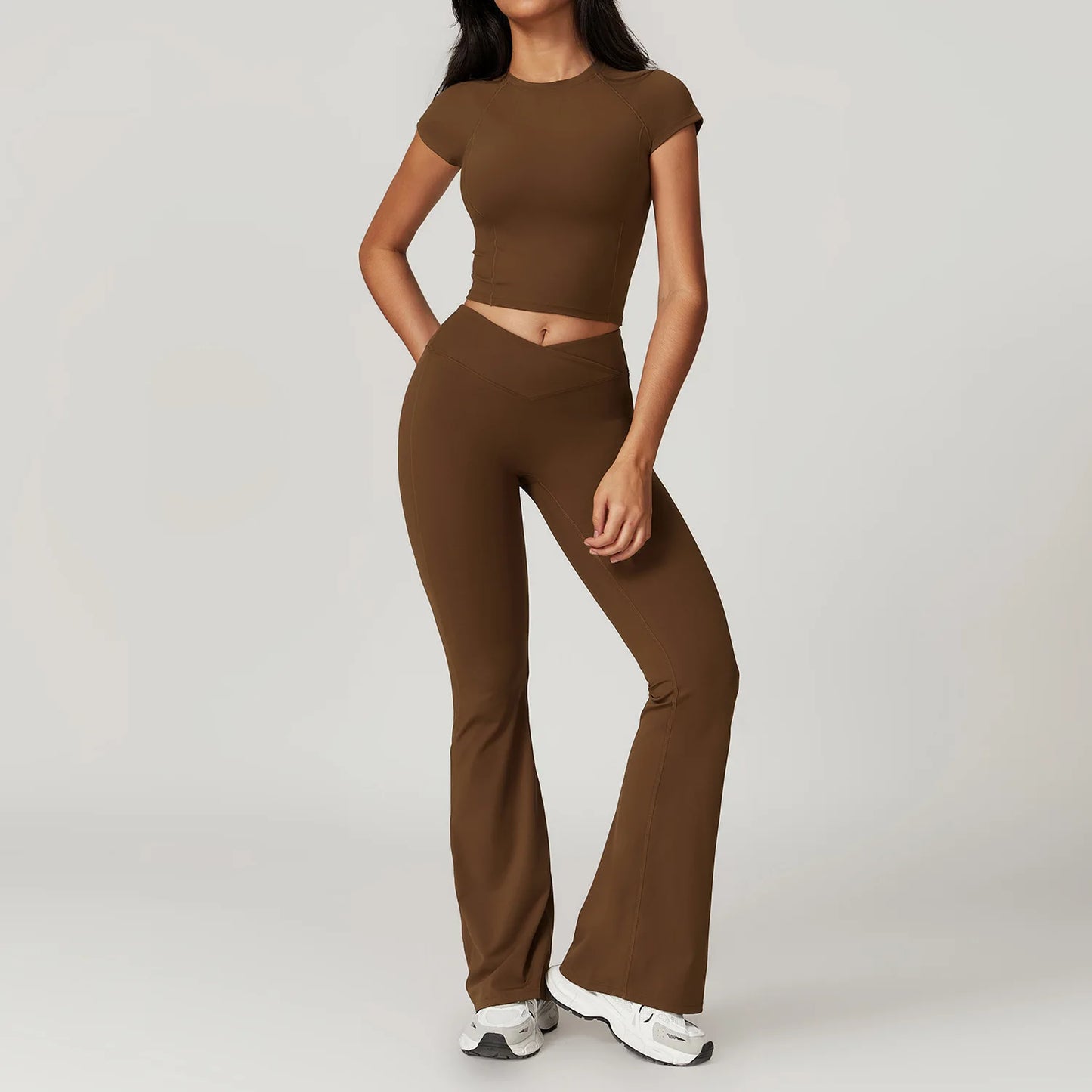 Women Yoga Set Crop Top Leggings