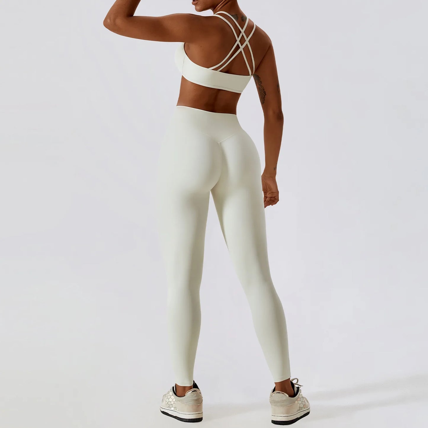 Women Yoga Set Nude Bra Leggings