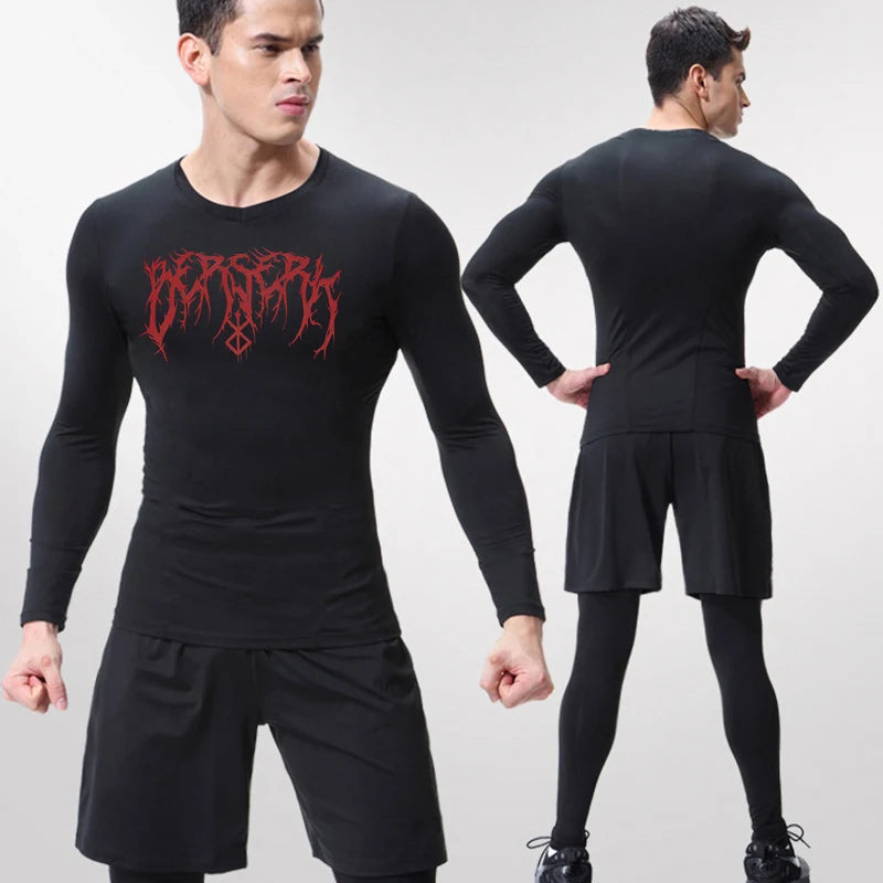 Men Rash Guard Shirt Compression