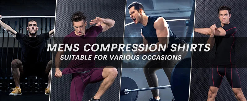 Men Rash Guard Shirt Compression
